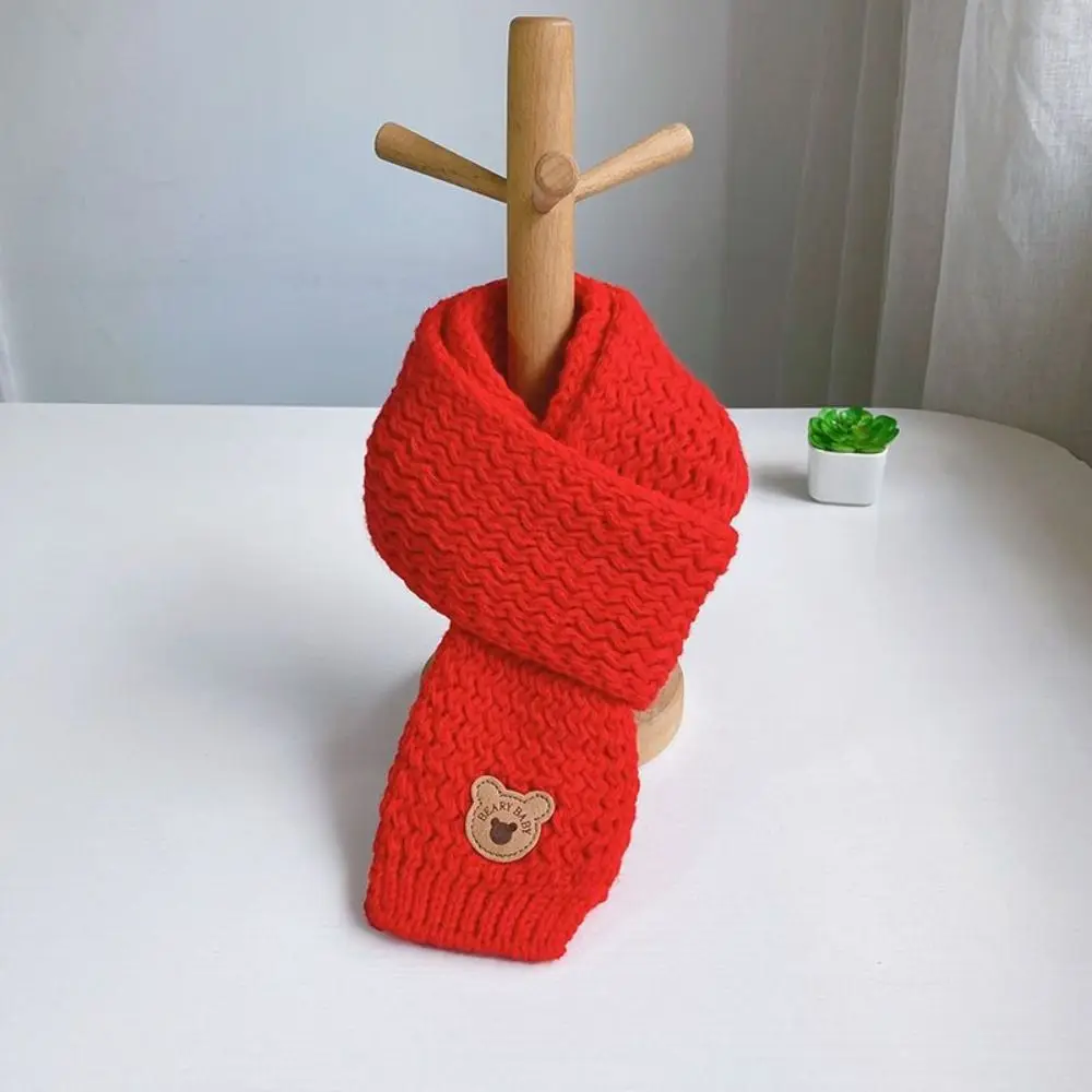 New Autumn Winter Scarf Solid Color Knitted Keep Warm Scarf Cute Neck Cover Kid