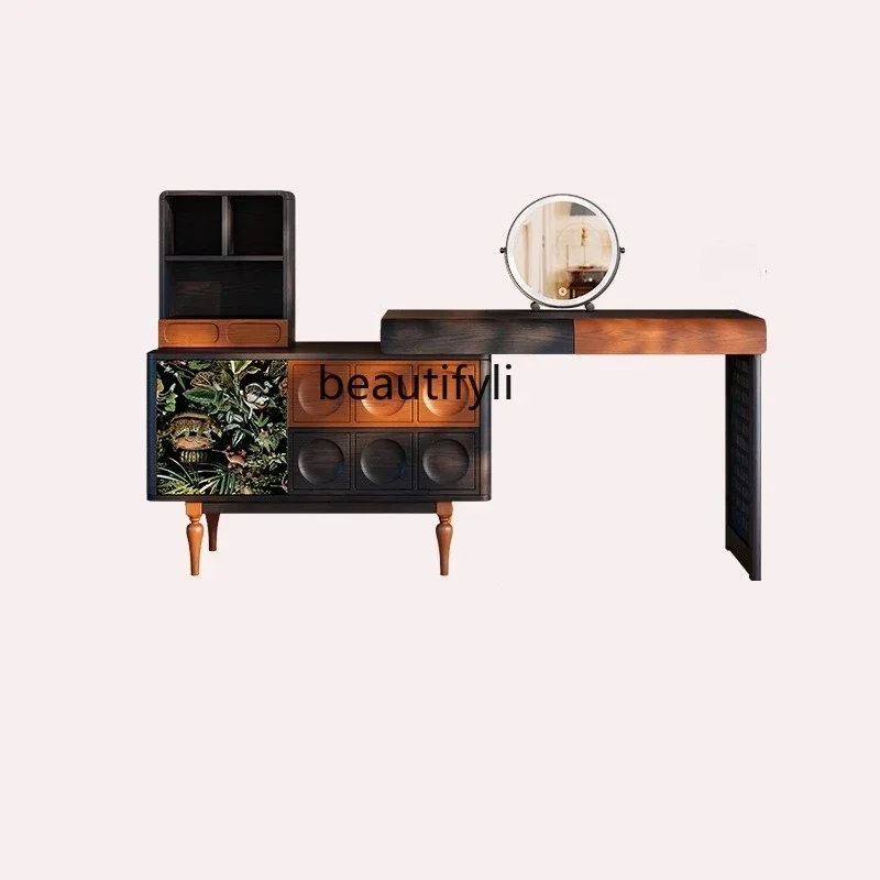 

ss 1001 Dresser, chest, integrated French retro master bedroom, ash wood solid wood dresser, antique makeup table