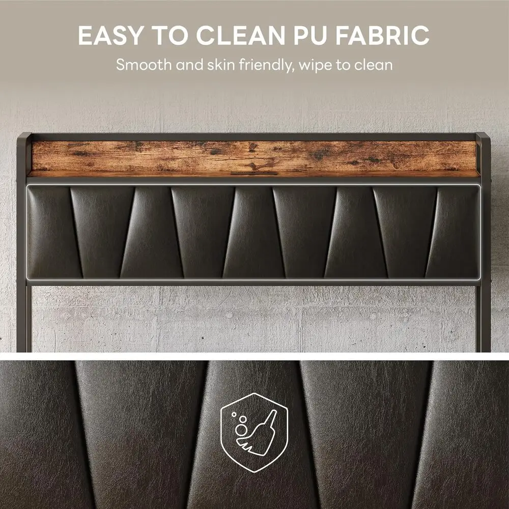 إطار سرير LIKIMIO Twin/Full/Full XL/Queen/Twin XL/California King، لوح رأسي للتخزين مع محطة شحن، سهل التجميع #3