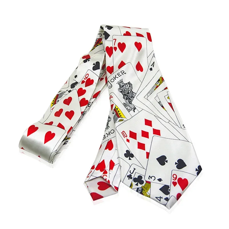 Magician's Tie Multifunction Tie All-Purpose Card Pattern Tie Magic Tricks Close-up Stage Magician Wear Accessories Props