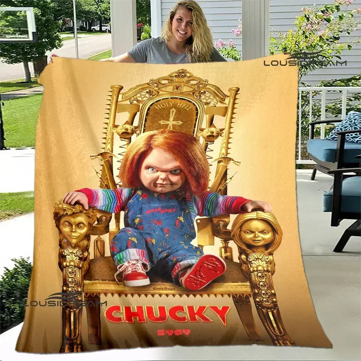 

3D Printed Baby Blanket Horror Movie Cult of Chucky Printing Babes Carpet Warm Soft and Comfortable for Home Travel Sofa Bed