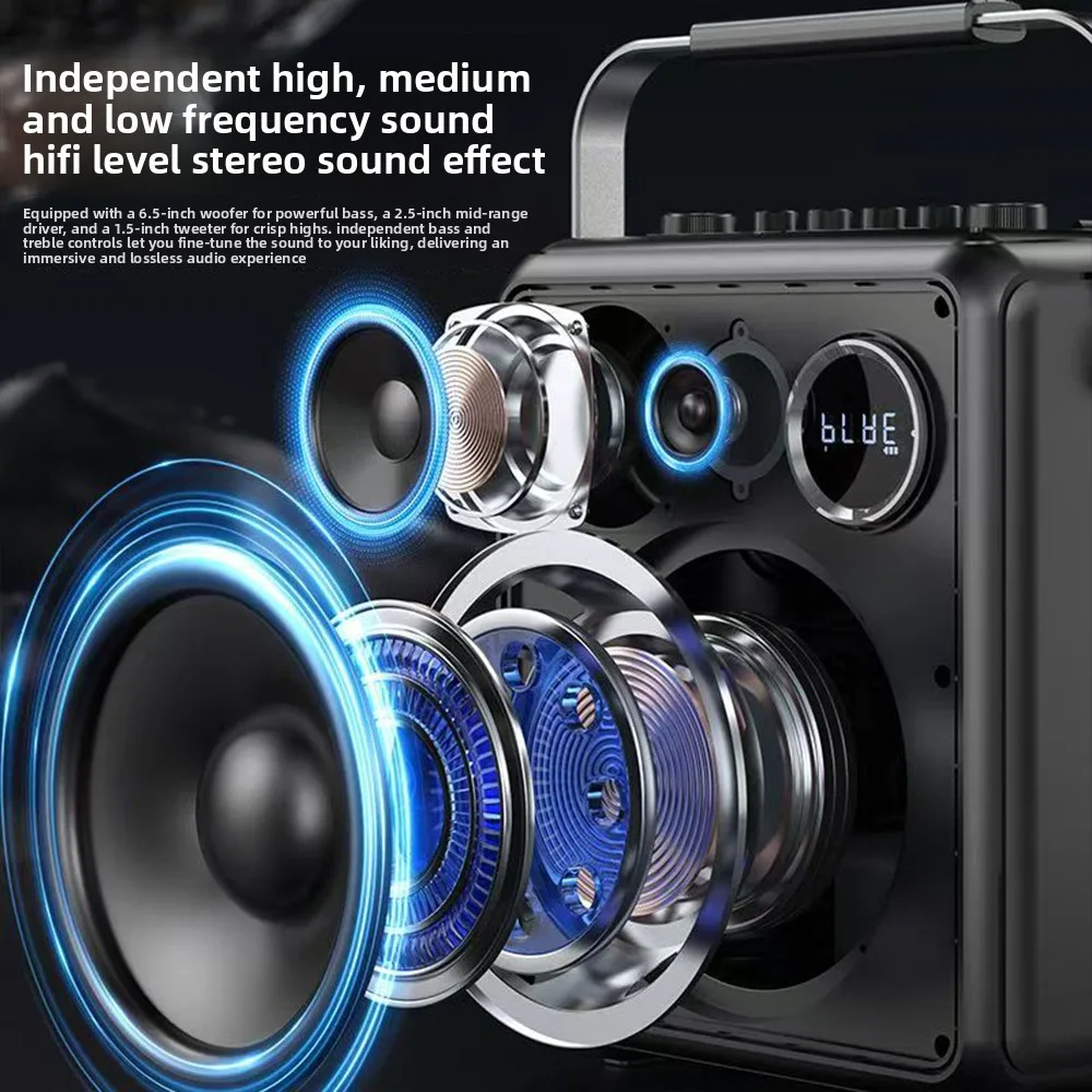 DEYES KW32/18A9 High Power Portable Karaoke Speaker Wireless Microphone Home Outdoor K Song Audio System