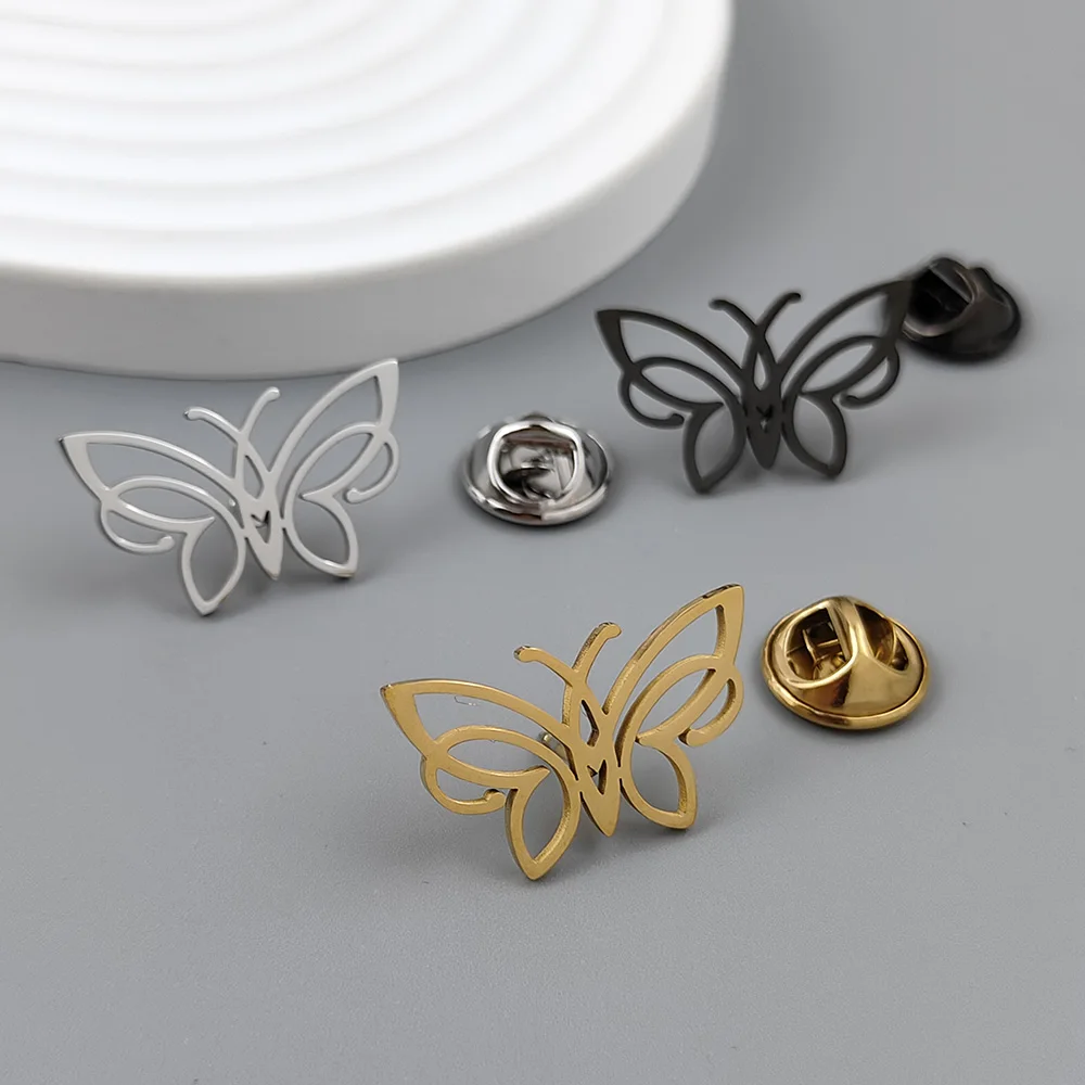 

Stainless Steel European and American Retro Palace Medieval Hollowed Out Butterfly Antique Brooch Pin Accessory Female