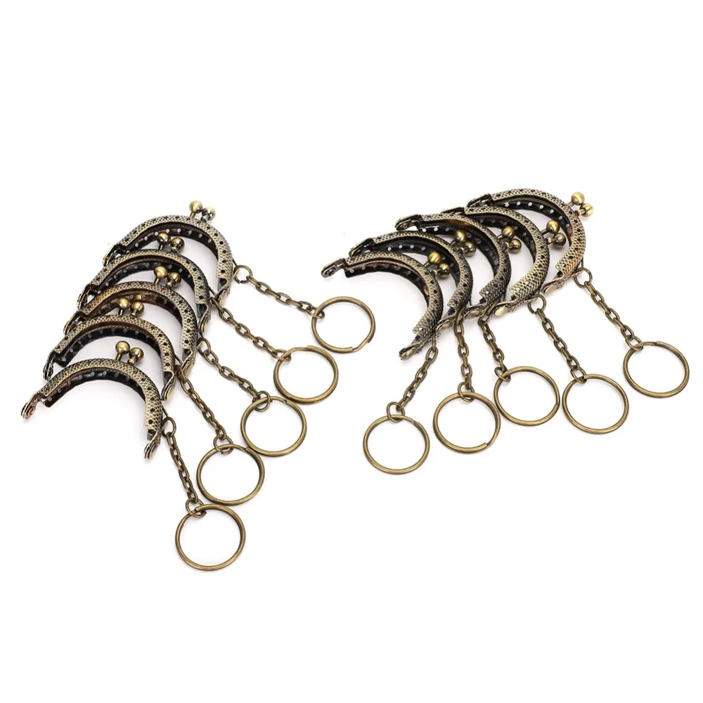 10pcs Metal Purse Frame Clasp Bronze Tone Semicircle Shape Kiss Clasp Lock 5cm / 2in size Metal Coin Frame Fabric Bag Craft