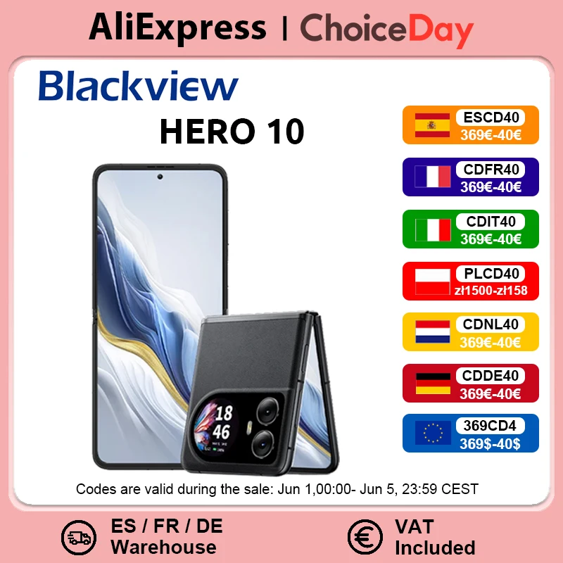 Blackview HERO 10 Smartphone 6,9" AMOLED faltbarer Bildschirm 12 GB 256 GB MTK Helio G99 108 MP