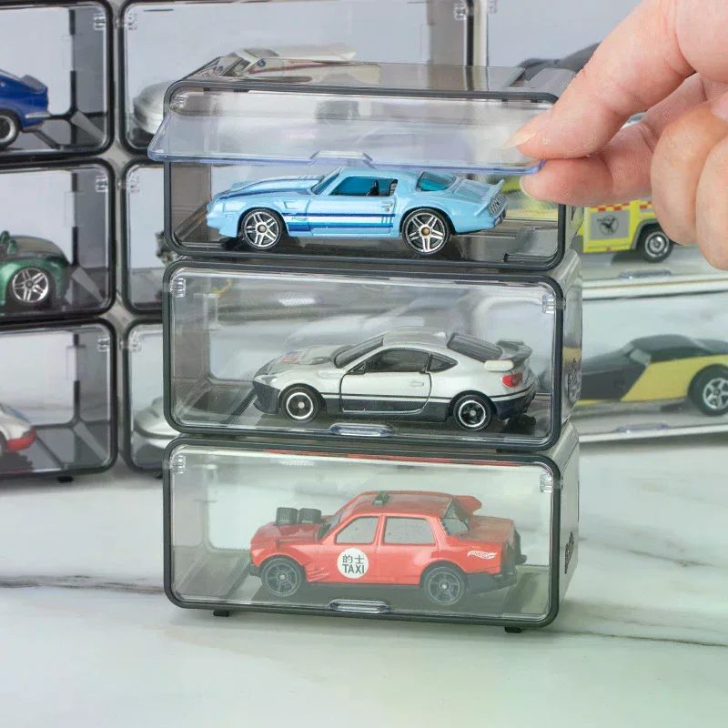 /GJ/Transparent Dustproof Carro Model Collection Display Combinable Shell Acrylic Storage Box For Boys Gift Car Toys