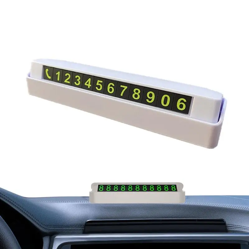 Car Parking Card Number Plate Magnetic Temporary Portable Accessories Interior Decor Truck Auto Automotive Bus ABS material