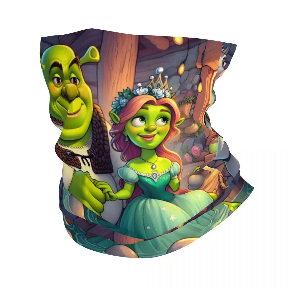 

Забавная бандана на заказ Fiona And Shrek, гетры для пеших прогулок, охоты, мужчин и женщин, шарф с запахом, повязка на голову в стиле аниме, теплая повязка на голову