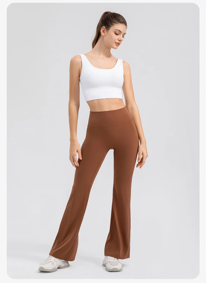 Atmungsaktive Serie Damen-Yogahose mit hoher Taille – Booty Lifting Flared Leggings, nahtlose Nylon-Spandex-Workout-Strumpfhose, Fitnessbekleidung