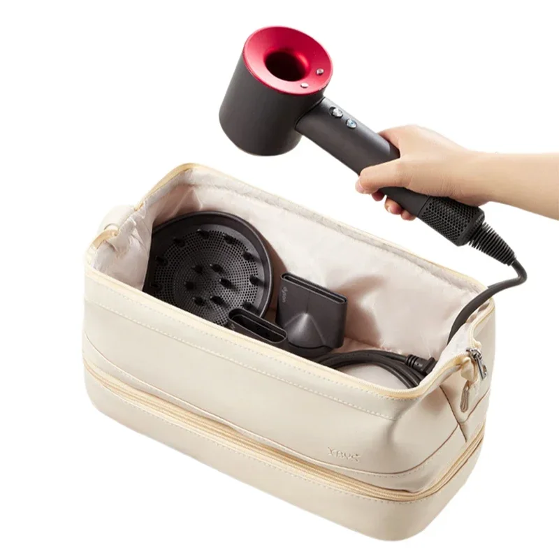 Double Layer Dyson Hair Dryer Storage Bag Waterproof Travel Bags PU Leather Hair Dryer Protective Cover Tech Pouch Organizer