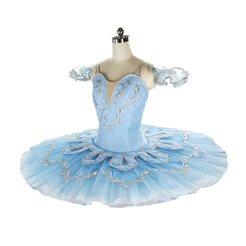 Profesjonalny, wysokiej jakości, niestandardowy rozmiar, jasnoniebieski, dziecięcy baletowy tutu