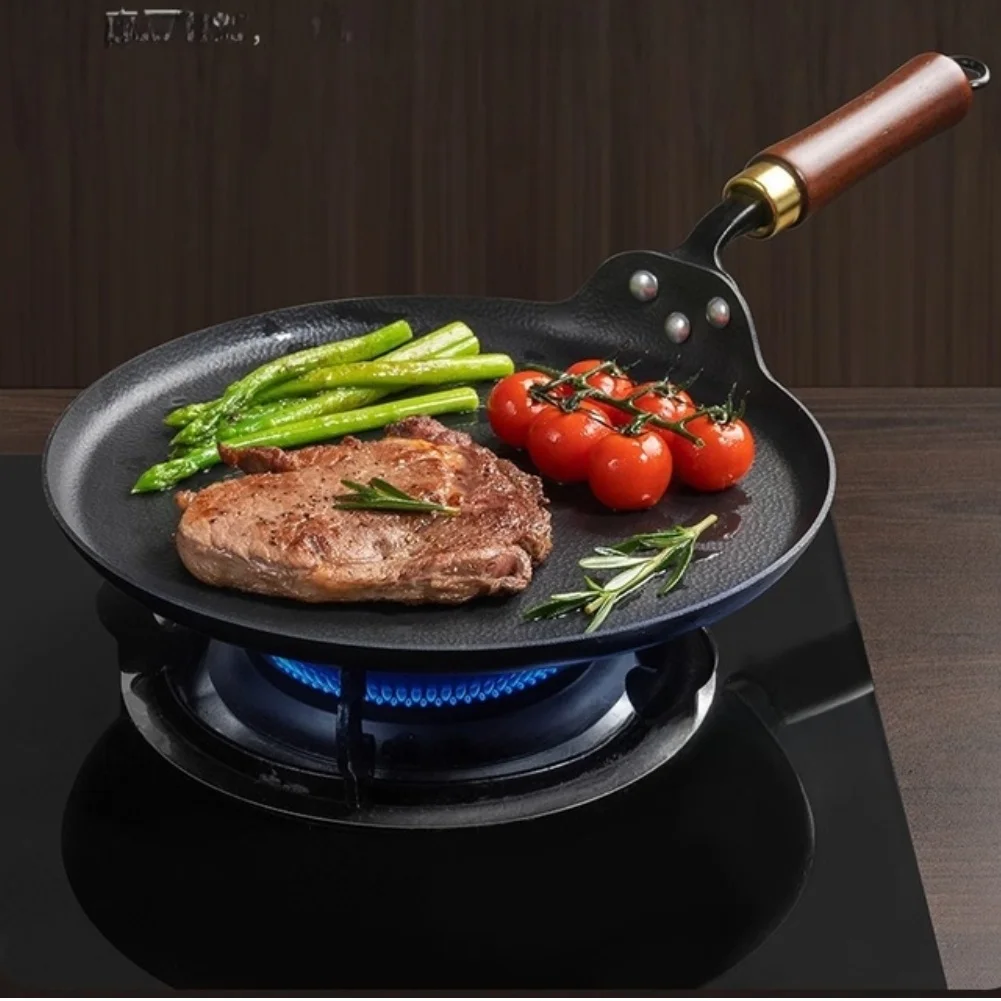 Induction Wok Nitrided Frying Pan For High Heat Searing Temperature Retention Easy To Clean Natural Non-stick Finish