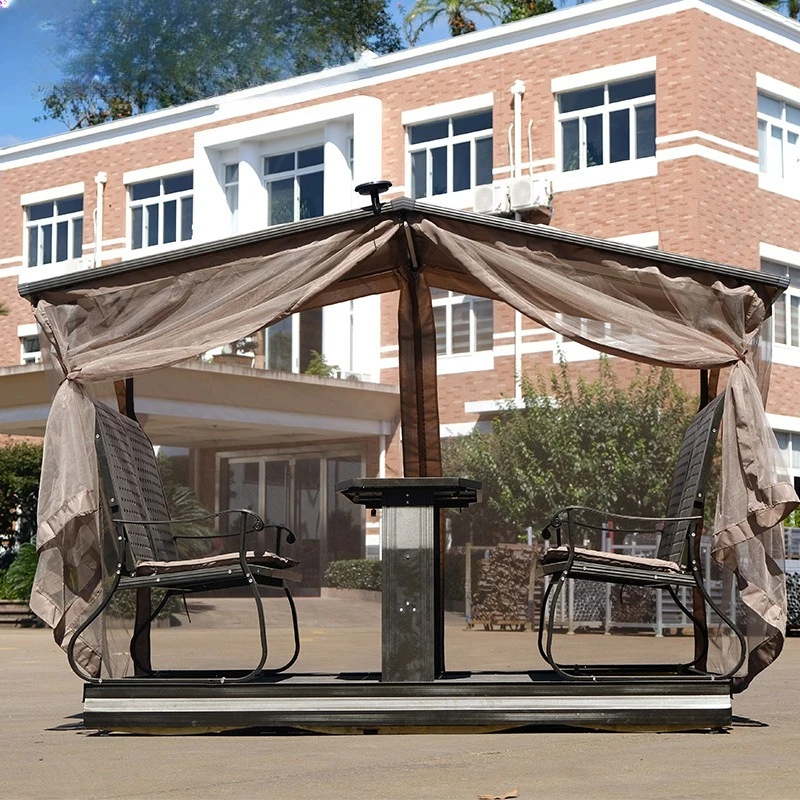 Outdoor power court four people with canopy outdoor villa shaking table rocking chair