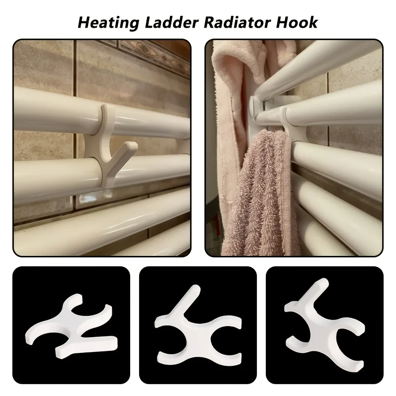 8/4 Piece Set of Radiator Heating Ladder-Style Fixing Hooks, Compatible with Most Radiators, Simple Snap-On Accessories, Multifunctional Hooks view 4