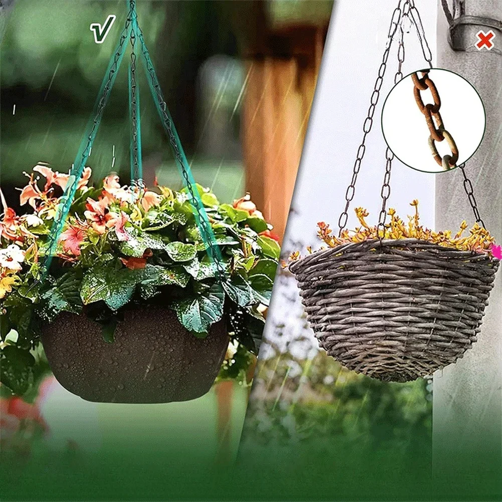 Hanging Planters with Rust-Proof Chains, 10/12 Inch Fabric Pots Indoor & Outdoor for Balcony & Plants Garden