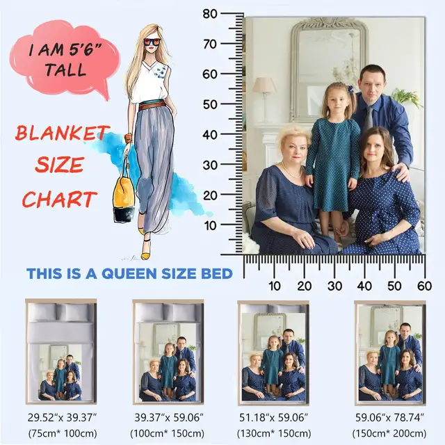 1Pc Custom Photo Blanket,Custom Flannel Blanket with Photo,Custom Picture Blanket,Custom Photo Blanket for Home,Custom Image 5