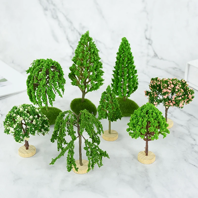 Simulation Mini Tree Model Green Scenery Landscape Sand Table DIY Model Ornament Miniature Miniatures Layout Tree Crafts Decor