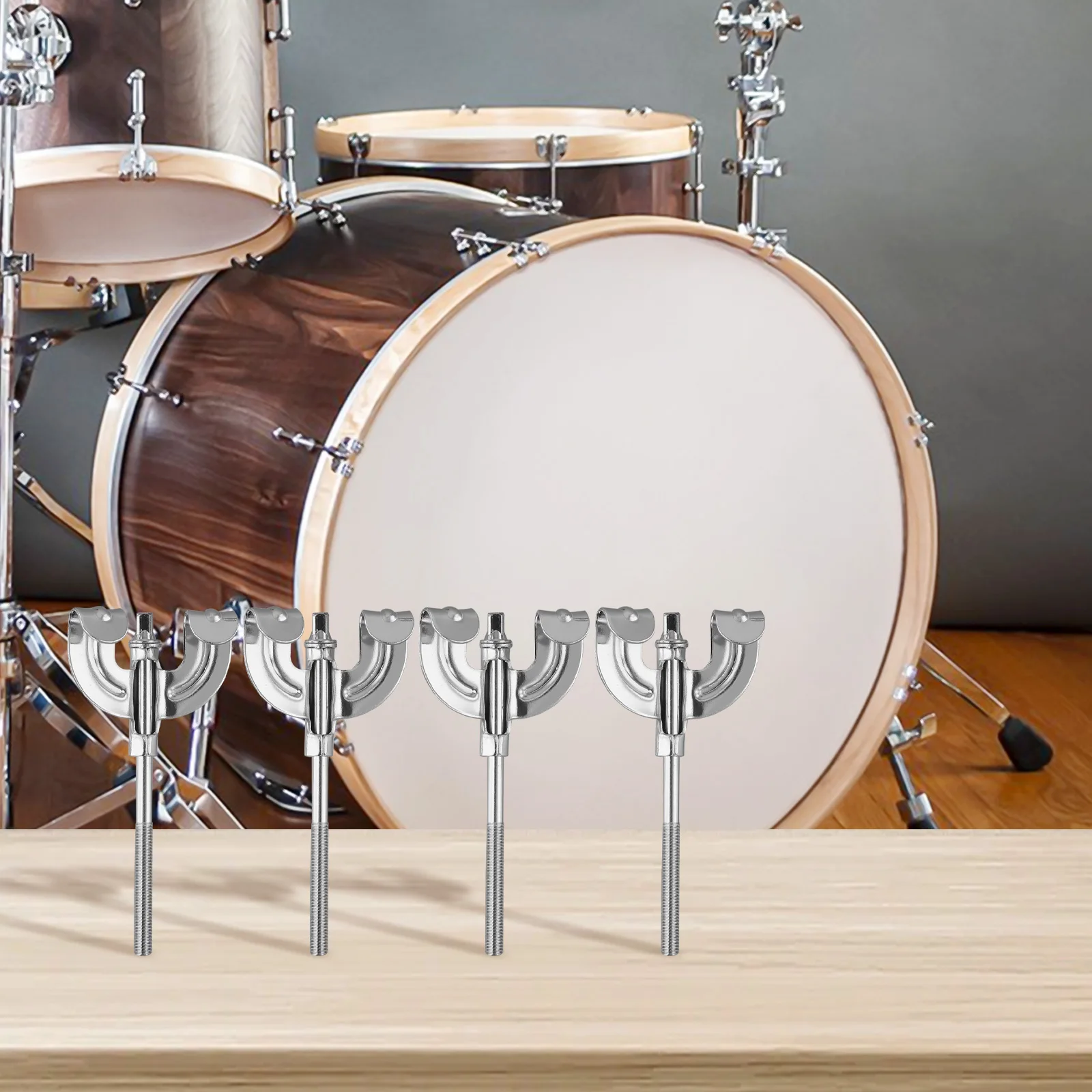 

Аксессуар для барабана Когти для бас-барабана 4,3*2,1 дюйма Простая установка Барабанные когти Хромированное железо Удобная установка для пользователя