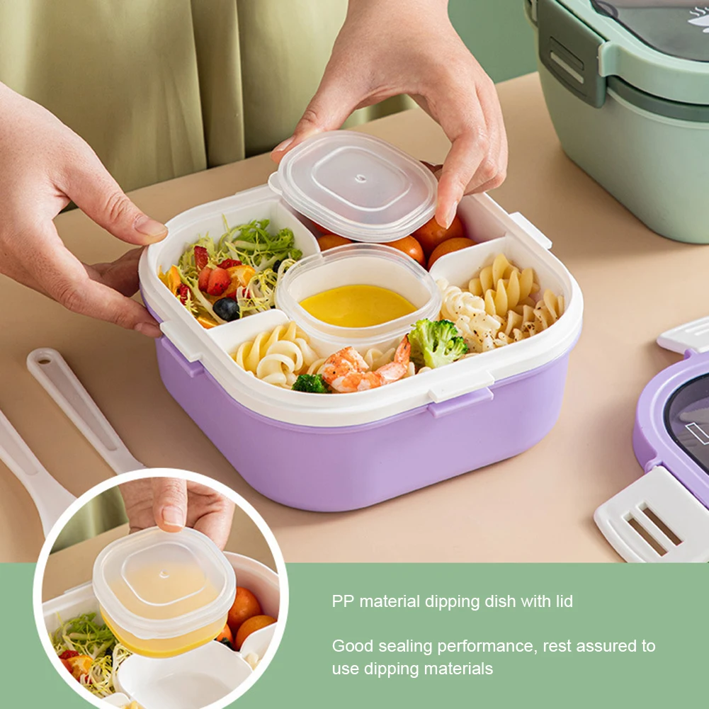 Compartmentalized Sealed Portable Lunch Box Leakproof Lunch Container Box For Tourism