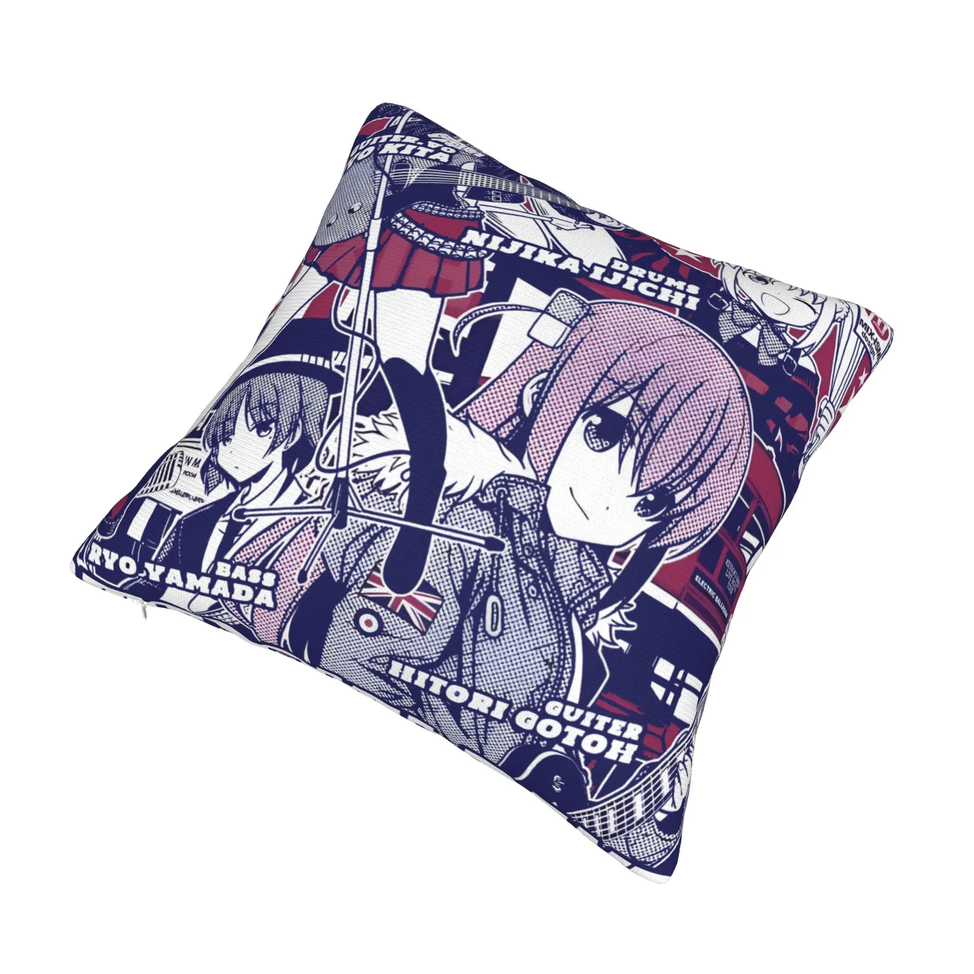 B-Bocchis the R-Rocks Throw Pillow Case Home Decoration Anime Cos Kessoku Band Punk Modern Cushion Cover Velvet Pillowcase