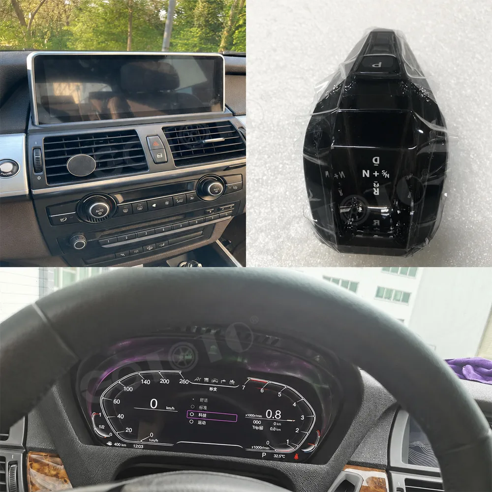 GPS Navi Radio Crystal Gear Shift Knob For BMW E70 E71 Instrument Panel Car Virtual Car Multimedia Player GPS Navi Radio