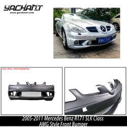 Car-Styling FRP Fiber Glass Front Bumper Bar Fit For 2005-2011 R171 SLK Class AMG Style Front Bumper with Fog Lamp