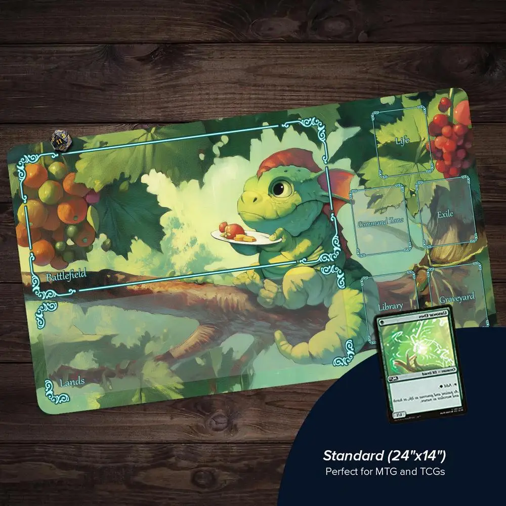 Cartoon-style cute forest guardian TCG Playmat Magic Card Battle Mat Non-Slip Stitched Edge tapete magic mat Tabletop playmat