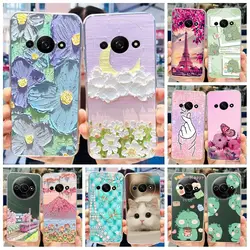 For Xiaomi Redmi A3 Case 2024 Popular Flower Soft Silicone Clear TPU Phone Cover For Xiomi Redmi A3 A 3 Bumper on RedmiA3 Fundas