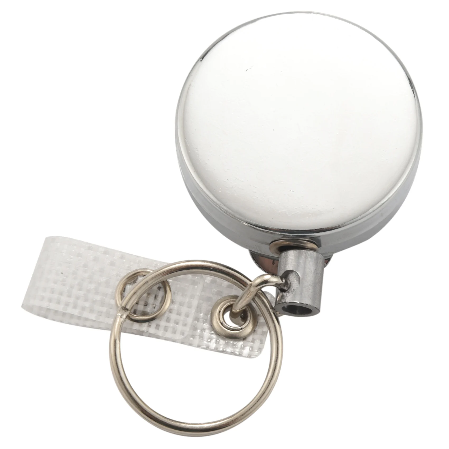 2 Pack Heavy Duty Retractable Badge Holder Reel,Metal ID Badge Holder with Belt Clip Key Ring for Name Card Keychain Silver