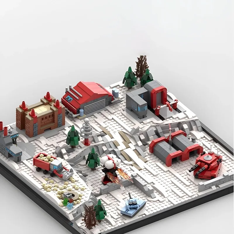 MOC Game Street View Building Blocks Command & Conquer Red Alert - Soviet Model Base Scene Creative Bricks Puzzle Toys Kid Gifts