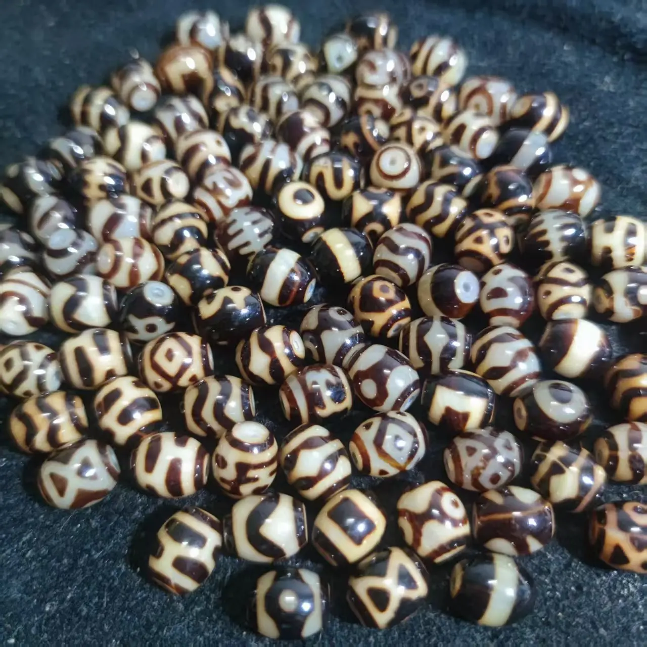 100pcs/lot  Taiwan Beads smooth Surface Natural Tibetan Daluo Dzi Beads for making diy Jewelry Grade AAA