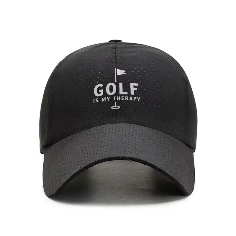 Golf Is My Therapy Quick Dry Baseball Cap Breathable Outdoor Sports Hat
