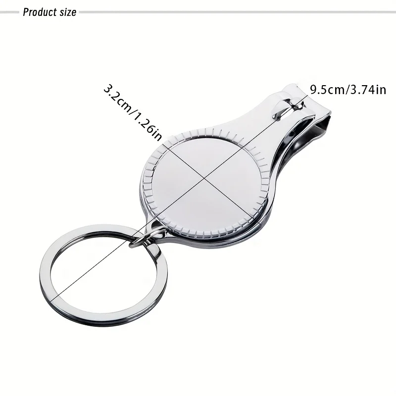 3 portable nail clippers, bottle openers, and keychains with concave blades, suitable for nails and nail care essentials