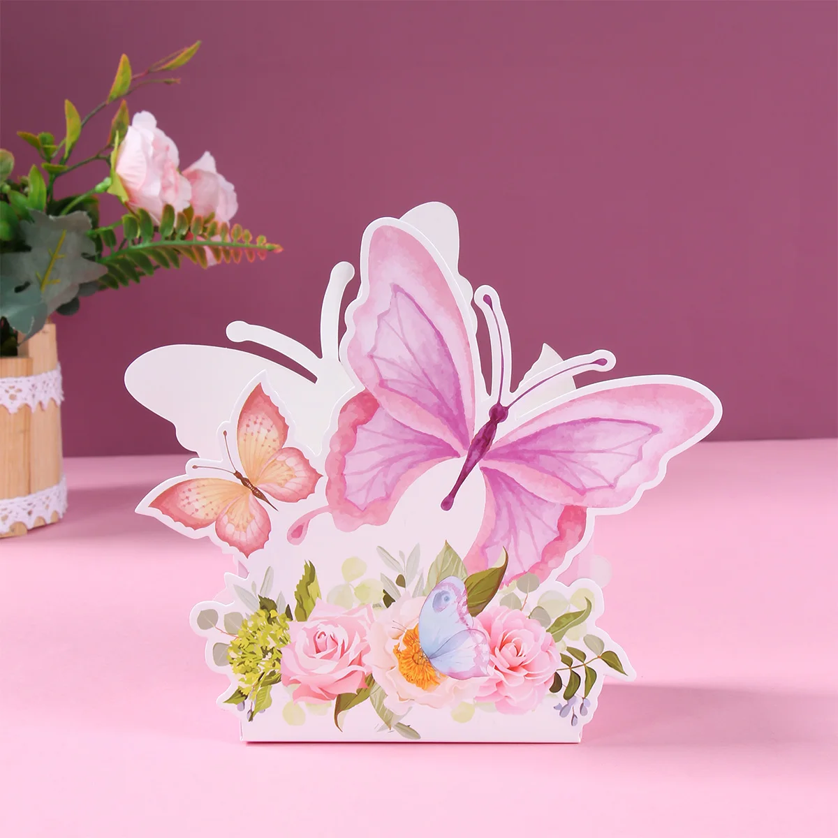 6szt Pudełka na cukierki z kwiatem motyla Torebka na czekoladki na wesele Baby Shower Urodziny Party Supplies Pudełko na prezenty — zdjęcie 7