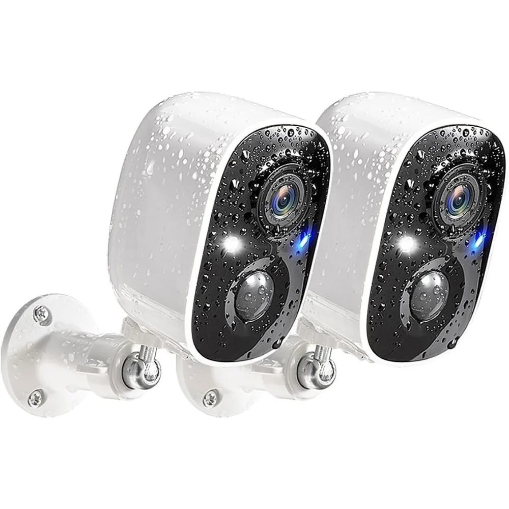 Outdoor Security Cameras 2K, Motion Detection, Night Vision, Easy Setup, Weatherproof, 2.4GHz WiFi, SD/Cloud Storage