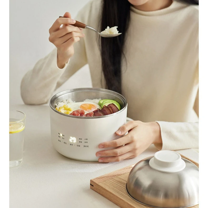 One person food electric hot pot 0 coated stainless steel integrated dormitory household electric cooking pot electric hot pot
