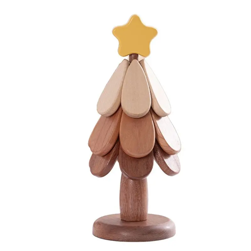 

HLZS-Christmas Tree Insulation Pad Solid Wood Dining Table Anti-Scalding Pad Pot Mat Home Decoration Gift