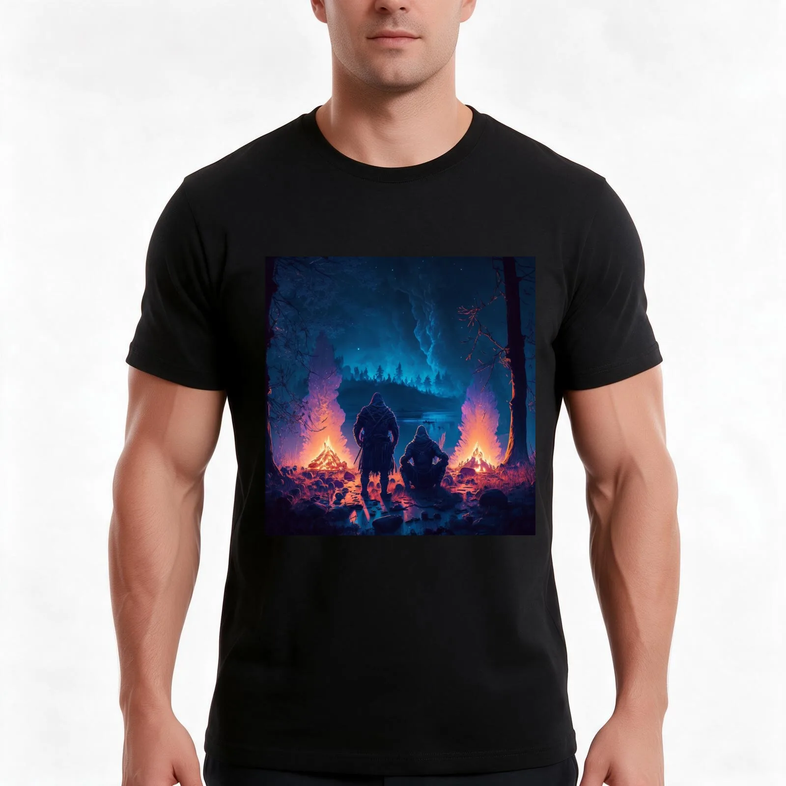 Valheim Vikings Waiting for Morning T-Shirt, Summer Casual Cotton Tee, Oversized Streetwear Tops, Vintage Graphic Print