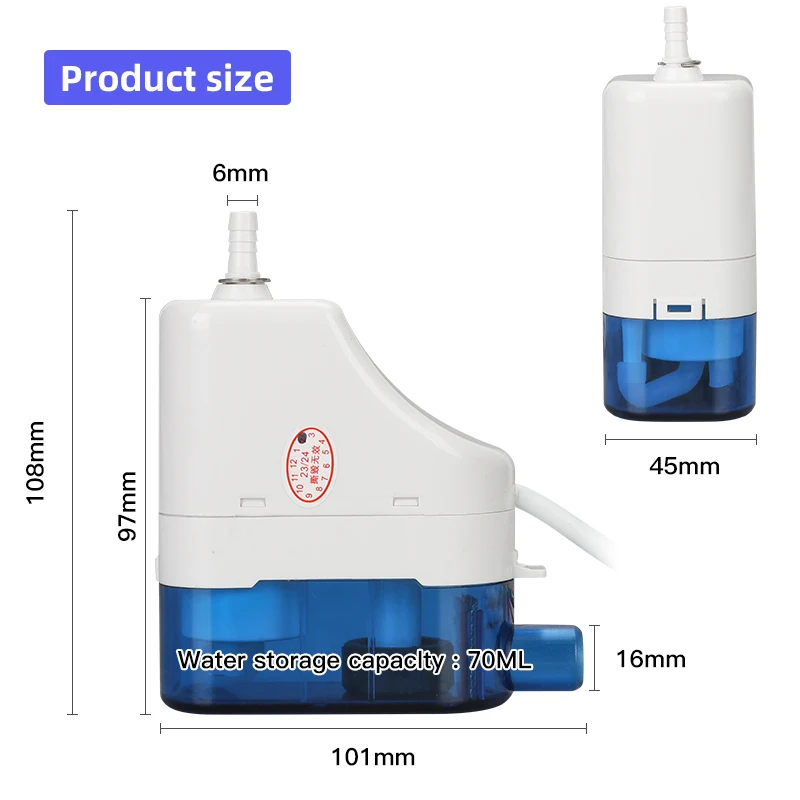 220V 24L/H 40L/H Automatyczna, wyjątkowo cicha pompa kondensatu RS-24C/40C Pompy podnoszące kondensatę 1-3P Drenaż klimatyzatora z haczykiem