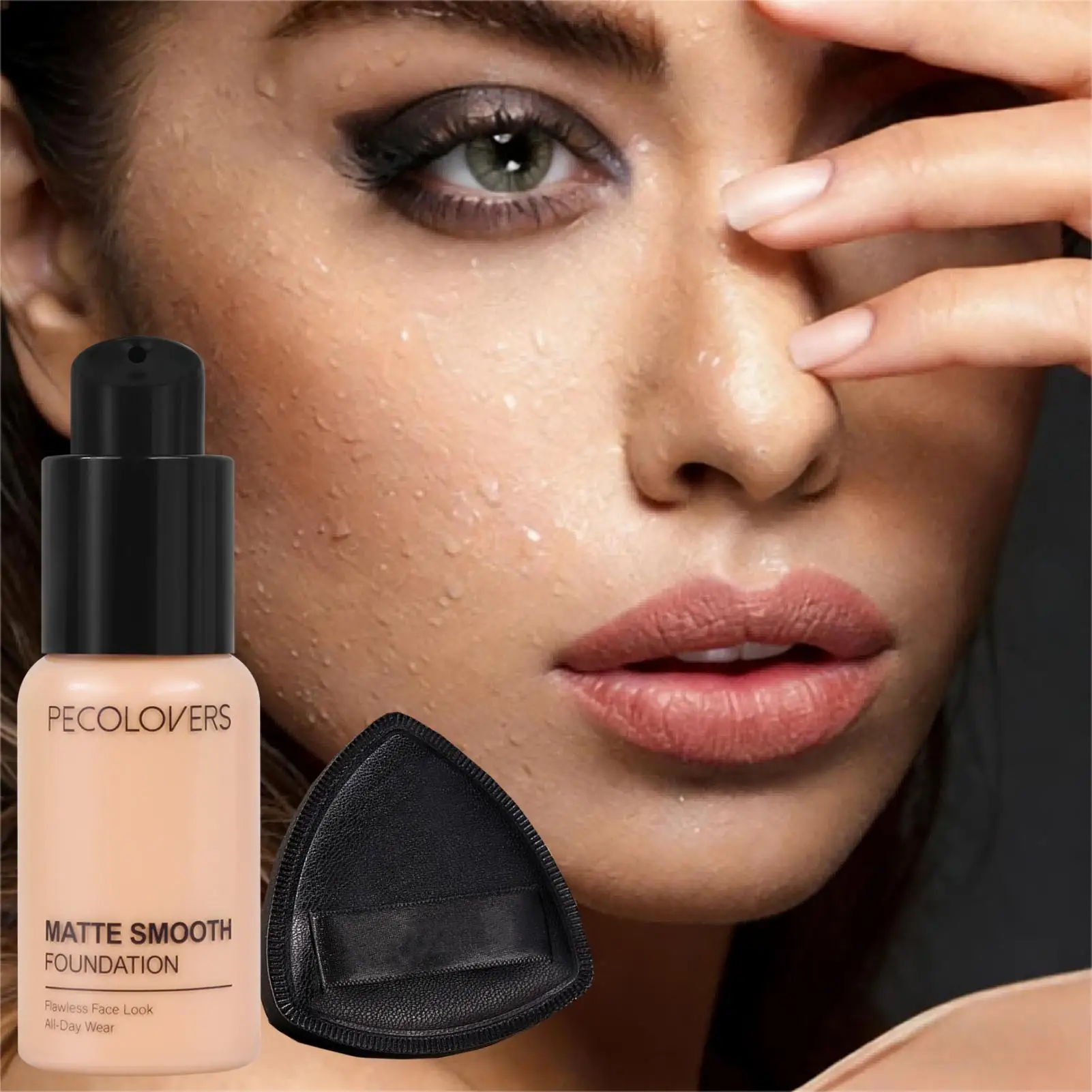 1 base de maquillaje mezclable con esponja - Base resistente al agua con cobertura media, color hidratante y modulable para uso diurno y nocturno