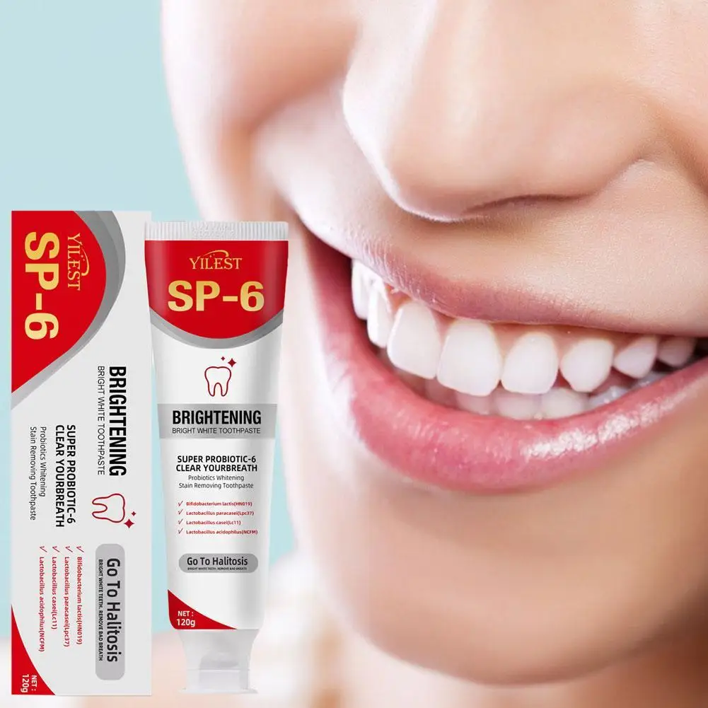 Probiotic Toothpaste SP-6 Whitening Tooth Remove Plaque Stains Teeth Whitener Oral Hygiene Clean Fresh Breath Denta 120g