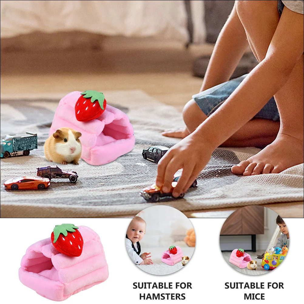 

Warm Cotton Nest Hampster Bed Hamster Bedding Pet Beds Strawberry Hut for
