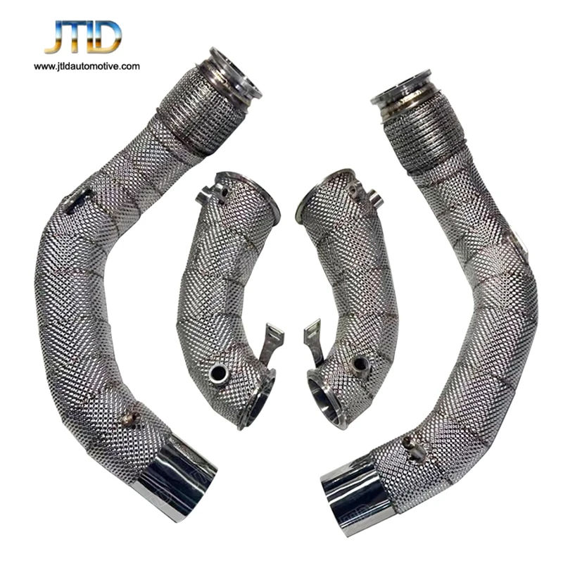 

JTLD Performance Stainless Steel Catless Exhaust Downpipes with Heat Shield For BMW F95 X5M F96 X6M car assecories escape