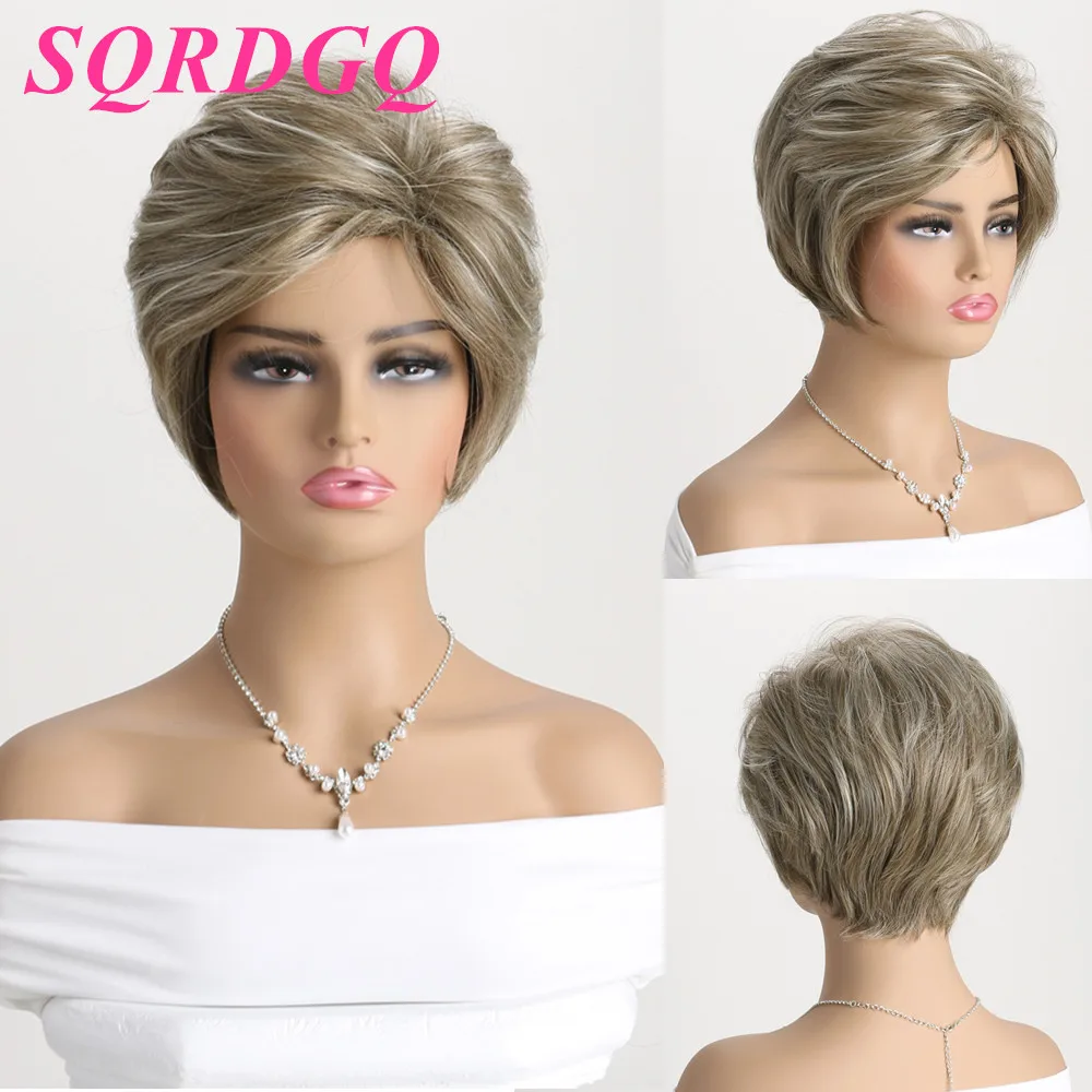 

Синтетический короткий женский парик, парики с прямыми волосами для женщин, дешевый натуральный парик с челкой, женский парик из термостойкого волокна