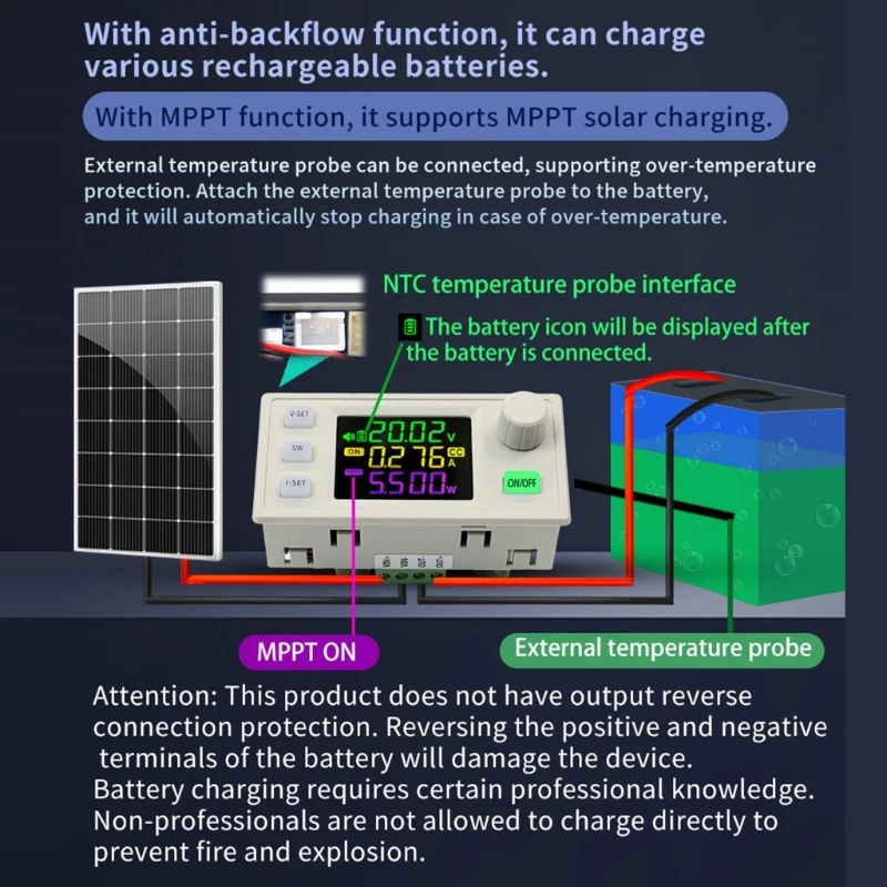 120W Adjustable Regulator Constant And Current Power Module With Solar Capability For Field Use