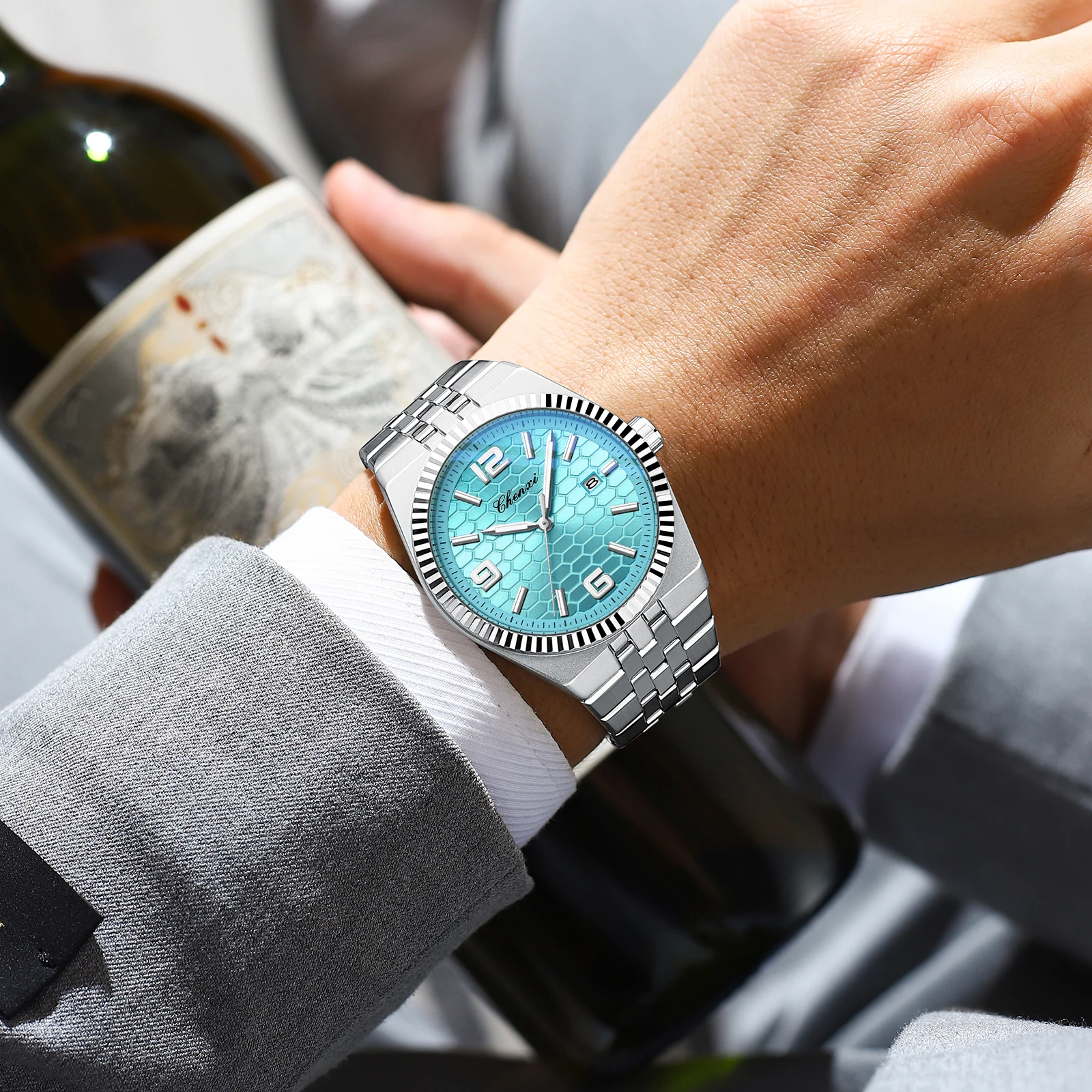 Chenxi 8280 Top brand Wrist Watches Men's Military Stainless Steel Luxury Quartz Watch Men Wristwatch Male relojes para hombres