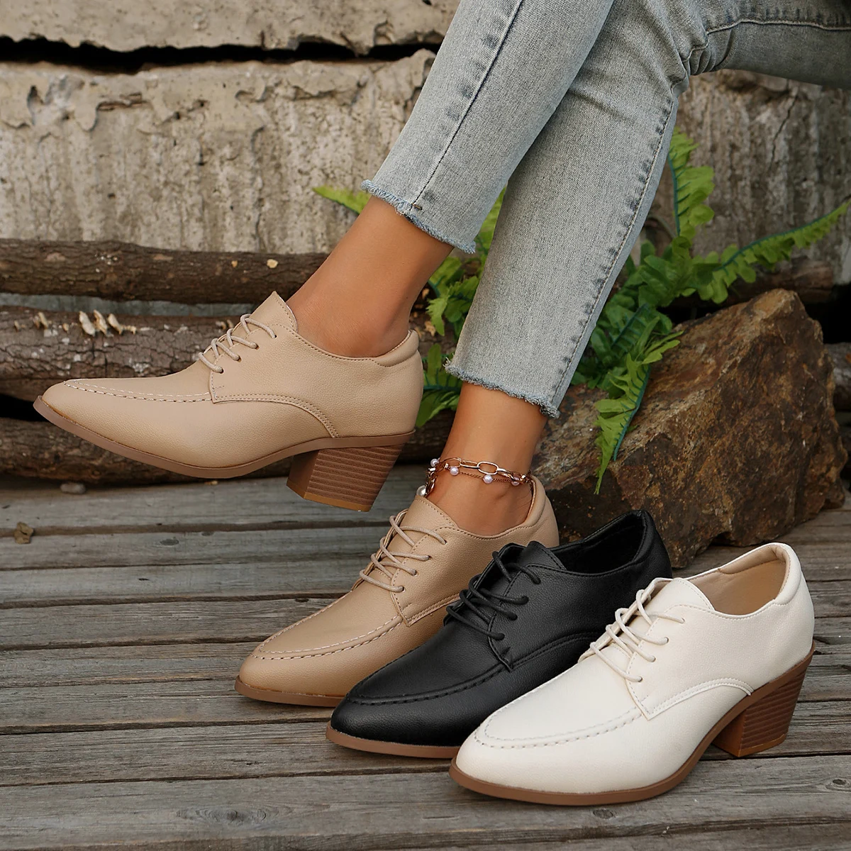 

Women Pumps 2024 New Pointed Toe Patent Leather Oxford Shoes for Women Fashion Dress Wedding High Heels Women Zapatos De Mujer