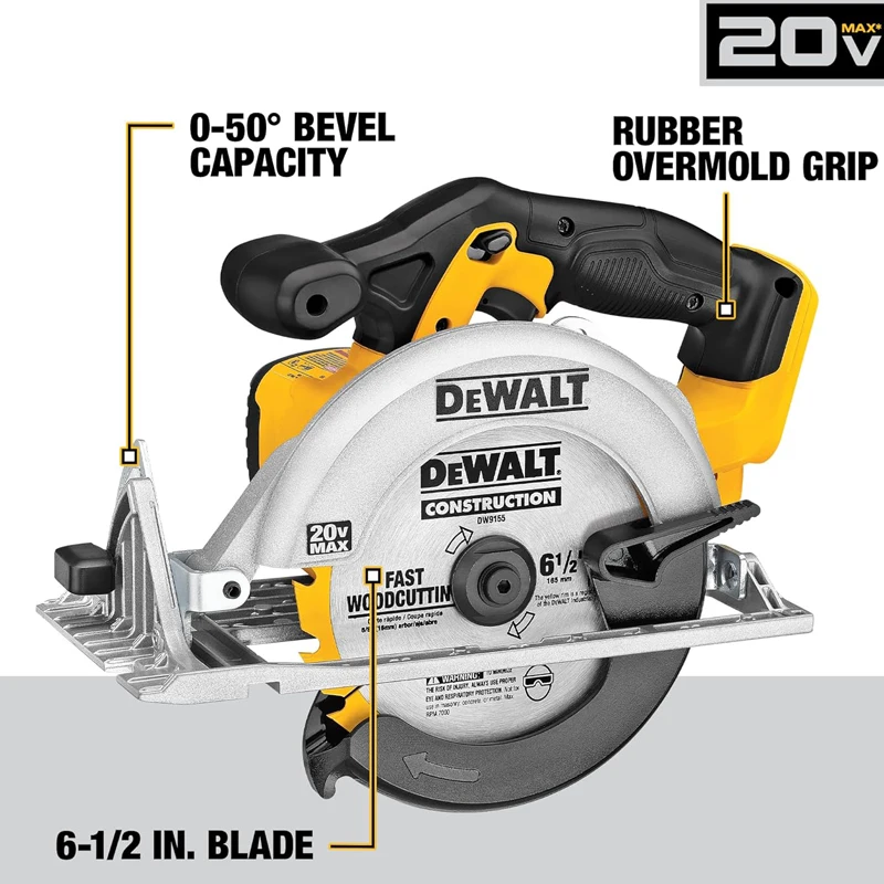 DEWALT DCS391 20V Circular Saw Lightweight 6-1/2 Inch Blade Engine Bare Tools Only Electric Tool image 2