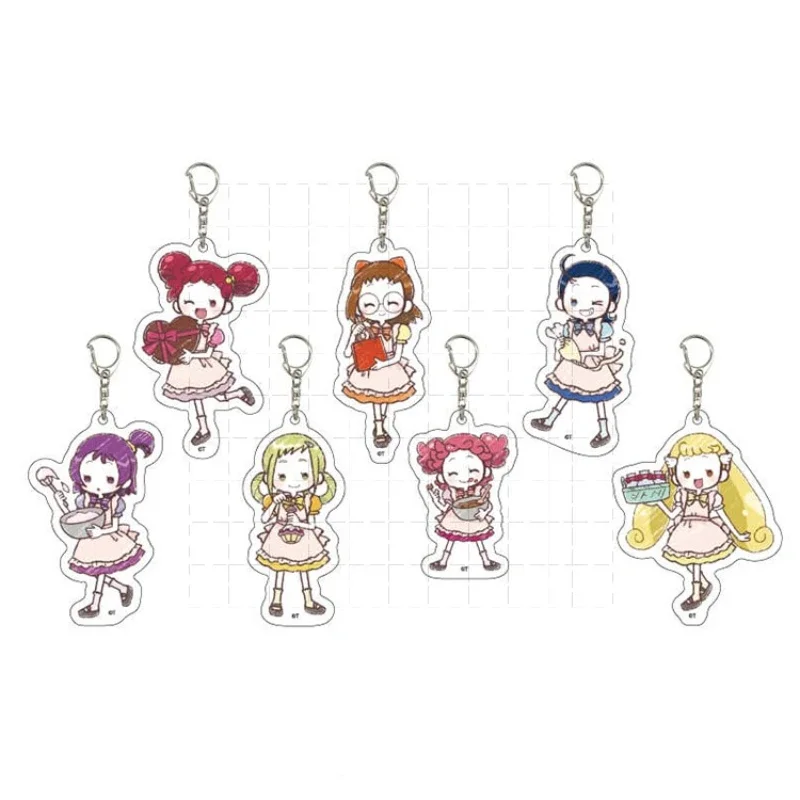 لعبة Ojamajo Doremi المفاتيح دمية أنيمي سحرية موموكو Onpu Hazuki Hana الاكريليك كيرينغ قلادة للهدايا #1