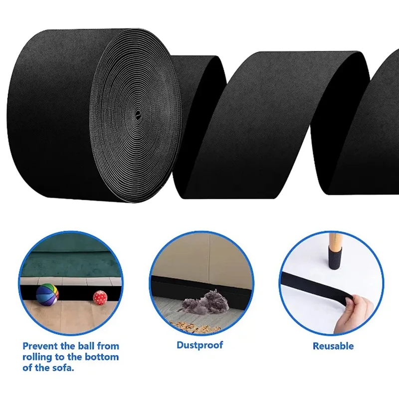 100mmx6m Adjustable Toy Barrier Under Sofa with Installation Straps Sofa Bed Bottom Nylon Toy Stopper Sofa Toy Blocker Retail
